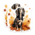 (2 Pack) Long Haired Dachshund Magnets - Autumn Fall Decor - Dog Lover Accents - 5 Inches On Longest Side - Thick Durable Magnet - Made in USA - MAG26854