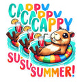 (3 Pack) Capybara Summer Decals - Cute Animal - Laptop Sticker - 3 Inches On Longest Side - Easy Peel & Apply - Made in USA - 3MCS1491