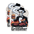 (2 Pack) Grillfather Magnets - Skeleton BBQ Decor - Funny Grill Master - Smoking Cigar - Hamburger Hotdog Art - 5 Inches On Longest Side - Thick Durable Magnet - Made in USA - MAG22568