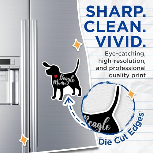 (2 Packs) Beagle Mom Magnets - Beagle Dog Breed Dog Mom Dog Dad Magnets - 5 Inches On Longest Side - Premium Magnet - for Fridges, Toolboxes, Cars - Made in USA - MAG2442