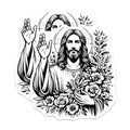 (2 Pack) Jesus Stickers - Religious Art - Christian Icon - Bible Verse Decal - Inspirational Sticker - 5" On Longest Side - Sticks to Smooth Flat Surfaces - Made in USA - BMCS7326