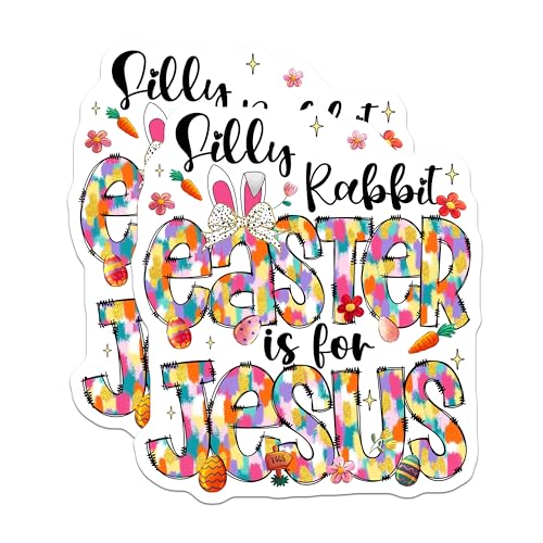 (2 Pack) Easter is for Jesus Magnets - Colorful Easter - Christian Faith - Easter Celebration - 5" On Longest Side - for Cars, Refrigerators, Toolboxes, Lockers - Made in USA BMCS3371