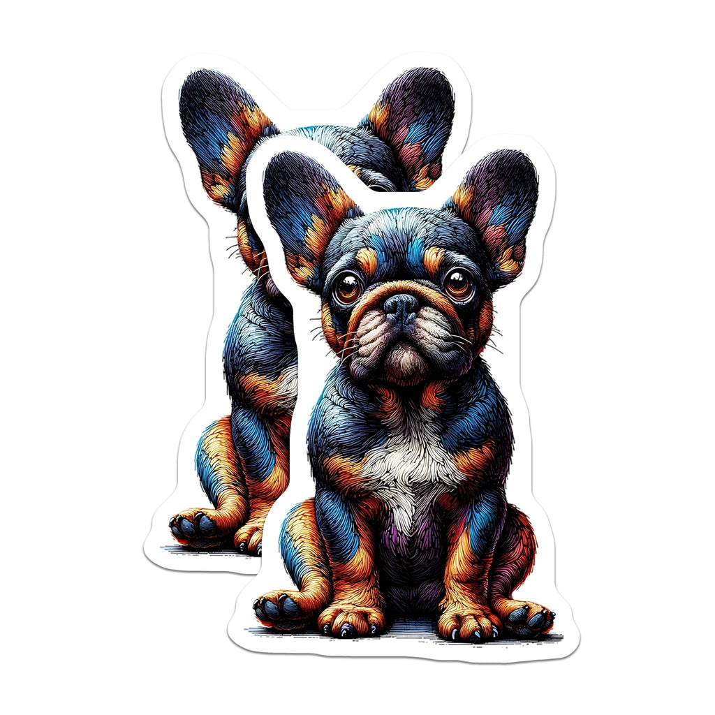 (2 Pack) French Bulldog Magnets - Cute Puppy Art - Dog Lover Decor - 5" On Longest Side - Premium Magnet - for Cars, Refrigerators, Toolboxes, Lockers - Made in USA - MAG15159