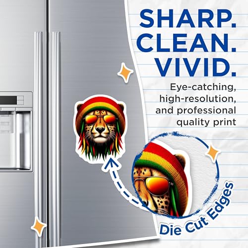 (2 Pack) Cheetah Cool Magnets - Rasta Lion Magnets - Reggae Sunglasses Magnets - 5" On Longest Side - for Cars, Fridges, Toolboxes - Made in USA - MAG4387