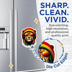 (2 Pack) Cheetah Cool Magnets - Rasta Lion Magnets - Reggae Sunglasses Magnets - 5" On Longest Side - for Cars, Fridges, Toolboxes - Made in USA - MAG4387