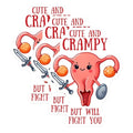 (3 Pack) Cute Crampy Decals - Uterus Warrior Stickers - Funny Laptop Stickers - 3 Inches On Longest Side - Easy Peel & Apply - Made in USA - 3MCS8436