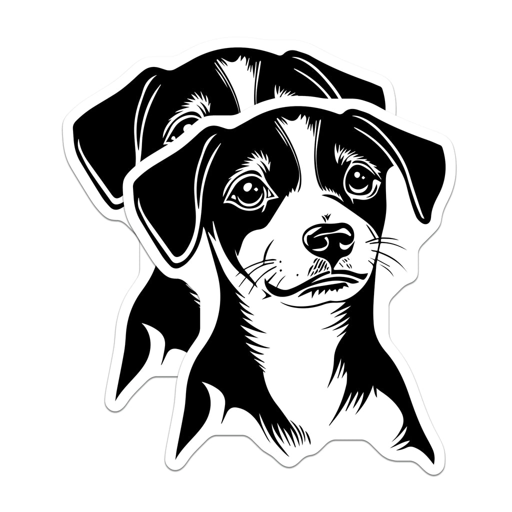 (2 Pack) Black White Dog Magnets - Puppy Love Aesthetic Decor - Animal Outline Refrigerator Magnets for Dog Parents - 5 Inches On Longest Side - Thick Durable Magnet - Made in USA - MAG37678