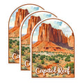 (3 Pack) Capitol Reef National Park Decals - Utah Travel Souvenir - Laptop Decal - 3 Inches On Longest Side - Easy Peel & Apply - Made in USA - 3MCS0428