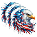 (3 Pack) Patriotic Eagle Decals - American Flag Eagle - Laptop Decals - 3 Inches On Longest Side - Easy Peel & Apply - Made in USA - 3MCS0987