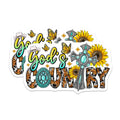 (2 Pack) God Country Magnets - Western Christian Decor - Leopard Print Sunflowers - 5 Inches On Longest Side - Thick Durable Magnet - Made in USA - MAG27413