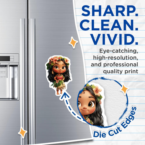 (2 Pack) Adorable Island Girl Magnets - Tropical Adventure Princess Decor - Cute Kawaii Fridge Locker Refrigerator Magnets - 5 Inches On Longest Side - Thick Durable Magnet - Made in USA - MAG19791