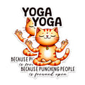 (2 Packs) Yoga Because Punching People is Frowned Upon Magnets - Funny Meditating Cat Magnets - 5" On Longest Side - Premium Magnet - for Fridges, Toolboxes, Cars - Made in USA - MAG2431