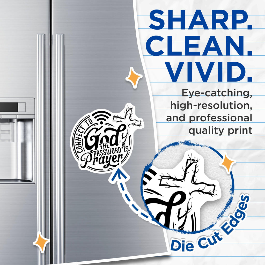 (2 Pack) Connect to God Magnets - Password Prayer Religious Decor - Christian Faith Spiritual Reminder Fridge Art - 5 Inches On Longest Side - Thick Durable Magnet - Made in USA - MAG19583