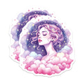 (2 Pack) Dreamy Girl Magnets - Celestial Woman Art - Pink Cloud Decor Magnets - 5" On Longest Side - Premium Magnet - for Cars, Refrigerators, Toolboxes, Lockers - Made in USA - MAG14843