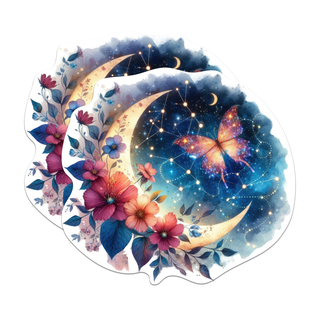 (2 Packs) Magical Moon Mystical Celestial Magnets - Spiritual Cool Nature Magnets - 5 Inches On Longest Side - Premium Magnet - for Fridges, Toolboxes, Cars - Made in USA - MAG2301