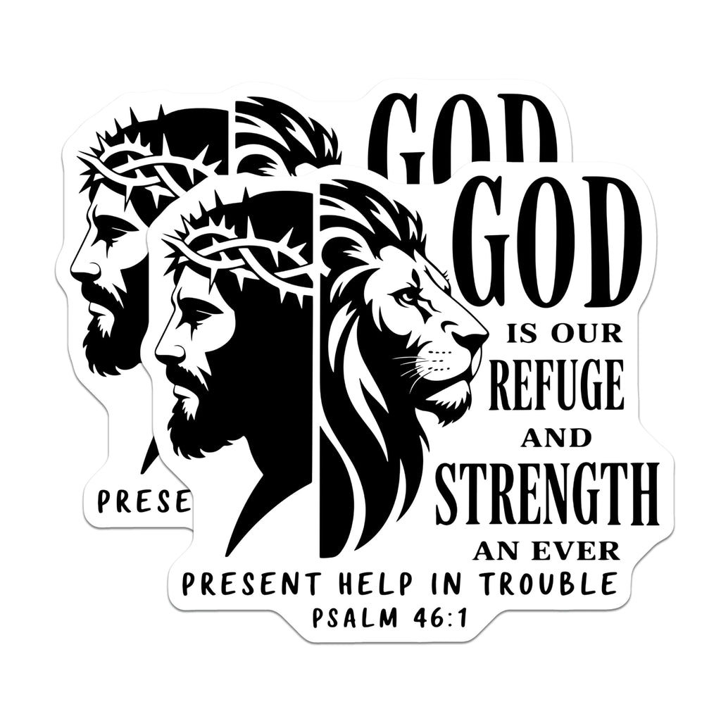 (2 Pack) Christian Magnets - Lion and Jesus - Psalm 46 1 Religious Magnet - 5" On Longest Side - Premium Magnet - for Cars, Refrigerators, Toolboxes, Lockers - Made in USA - MAG14021