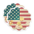 (2 Pack) American Flag Patriotic Stickers - Summer Theme Decals - 5" On Longest Side - Sticks to Smooth Flat Surfaces - Made in USA - BMCS8968 - BMCS8968