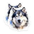 (2 Pack) Siberian Husky Magnets - Watercolor Dog Art - Animal Lover Kitchen Decor - 5 Inches On Longest Side - Thick Durable Magnet - Made in USA - MAG26179