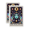 (2 Pack) The Crystal Witch Stickers - Magical Art Stickers - Mystical Witchcraft Stickers - 5" On Longest Side - Sticks to Smooth Flat Surfaces - Made in USA - BMCS5377