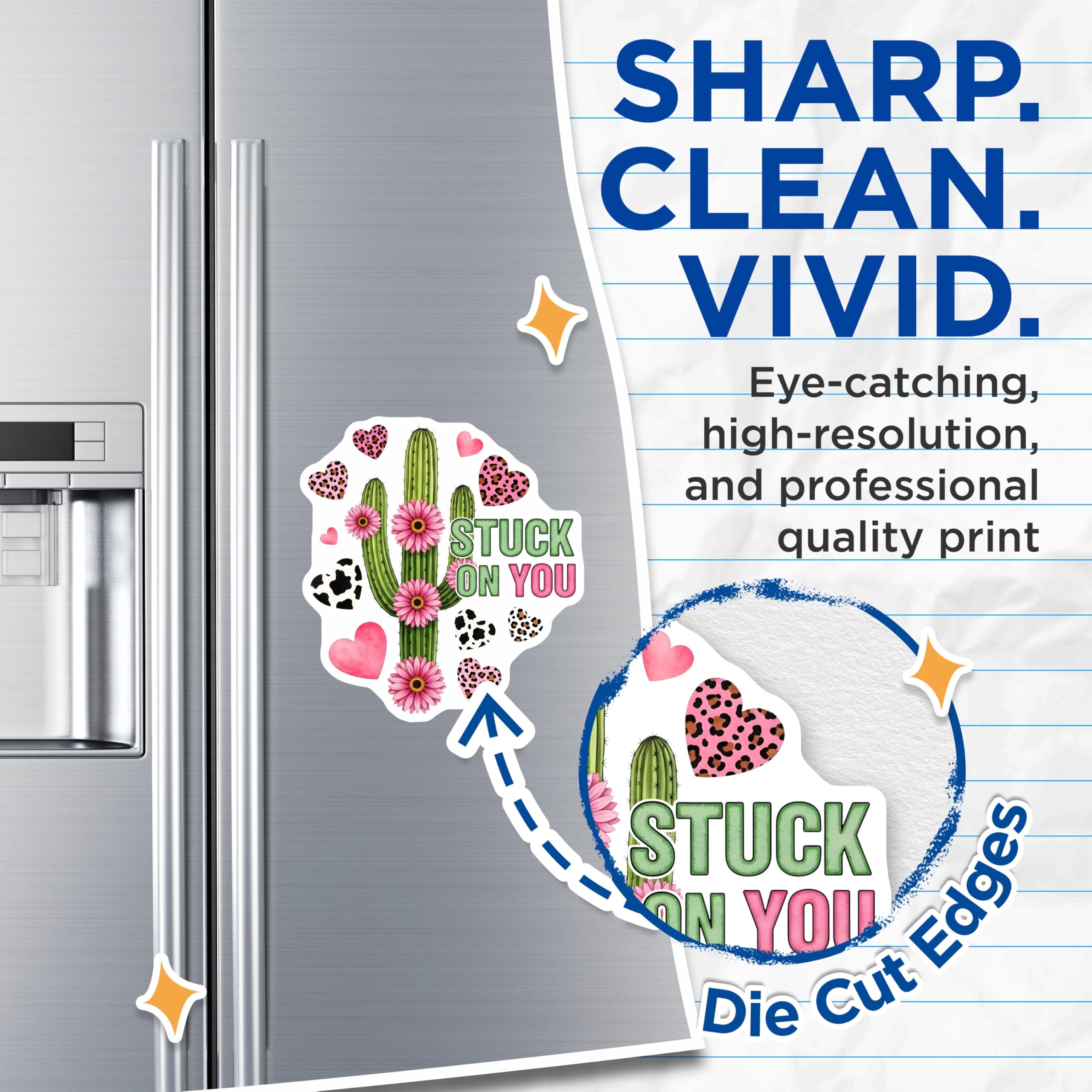 (2 Pack) Stuck On You Magnets - Cactus Heart - Fun Refrigerator Home Decor - 5" On Longest Side - Premium Magnet - for Cars, Refrigerators, Toolboxes, Lockers - Made in USA - MAG17770