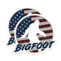 (2 Pack) Bigfoot Magnets - American Flag Sasquatch - Patriotic Cryptozoology Decor - 5 Inches On Longest Side - Thick Durable Magnet - Made in USA - MAG19251