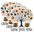(3 Pack) Book Tree Decals - Grow Your Mind Sticker - Laptop Decal - Reader Gift - 3 Inches On Longest Side - Easy Peel & Apply - Made in USA - 3MCS1568