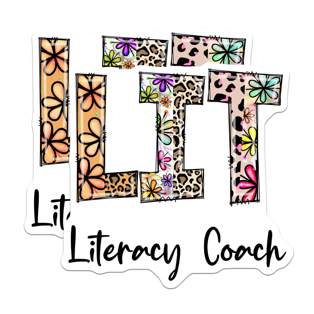 (2 Pack) Literacy Coach Magnets - Fun Teacher Decor - Educational Team Gifts - 5" On Longest Side - Premium Magnet - for Cars, Refrigerators, Toolboxes, Lockers - Made in USA - MAG14153