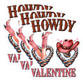 (3 Pack) Howdy Valentine Decals - Cowboy Boots - Country Valentine - 3 Inches On Longest Side - Easy Peel & Apply - Made in USA - 3MCS1914