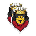 (2 Pack) Crowned Lion Magnets - King of Beasts Art - Regal Feline Home Decor - 5" On Longest Side - Premium Magnet - for Cars, Refrigerators, Toolboxes, Lockers - Made in USA - MAG18144