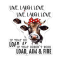 (2 Pack) Cow Magnets - Live Laugh Love - Funny Cow Quote - Kitchen Decor - Farmhouse Style - 5" On Longest Side - for Cars, Fridges, Toolboxes - Made in USA - MAG7737