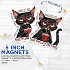 (2 Pack) Sarcastic Cat Magnets - Bail Money Therapy - Attitude Magnets - Funny Quotes Magnets - 5" On Longest Side - for Cars, Fridges, Toolboxes - Made in USA - MAG4334