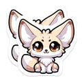 (2 Pack) Big Eared Fennec Fox Magnets - Cute Chibi Animal Refrigerator Decor - Kawaii Pet Lover Accessory - 5 Inches On Longest Side - Thick Durable Magnet - Made in USA - MAG37107