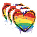 (3 Pack) Rainbow Heart Decals - Pride Love Symbol - Laptop Decal Set - 3 Inches On Longest Side - Easy Peel & Apply - Made in USA - 3MCS1150