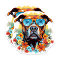(2 Pack) Bully Dog Stickers - Tropical Beach Vacation - Sunglasses Floral Animal - 5" On Longest Side - Sticks to Smooth Flat Surfaces - Made in USA - BMCS20233