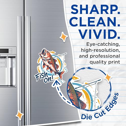 (2 Pack) Fish On Magnets - Fishing Enthusiast - Sport Fishing Catch of The Day - Outdoor Sports - 5" On Longest Side - for Fridges, Toolboxes, Cars - Made in USA - MAG2623