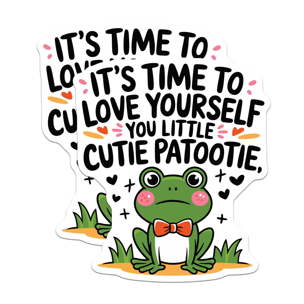 (2 Pack) Frog Magnets - Cute Animal Magnets - Cutie Patootie Frog Art - 5" On Longest Side - Premium Magnet - for Cars, Refrigerators, Toolboxes, Lockers - Made in USA - MAG16739