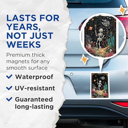 (2 Pack) Cosmic Skeleton Decor Magnet - 5" On Longest Side - Sticks to Smooth Flat Surfaces - Made in USA - MAG10020