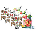 (3 Pack) Sweet Summer Time Decals - Summer Cocktail Stickers - Watermelon Drink Decals - 3 Inches On Longest Side - Easy Peel & Apply - Made in USA - 3MCS7073