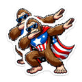 (2 Pack) Bigfoot Dabbing Magnets - Patriotic Sasquatch Superhero - Funny American Flag Fridge Locker Decor - 5 Inches On Longest Side - Thick Durable Magnet - Made in USA - MAG20502