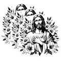 (3 Pack) Jesus Decals - Christian Stickers - Religious Art Decals - 3 Inches On Longest Side - Easy Peel & Apply - Made in USA - 3MCS6089