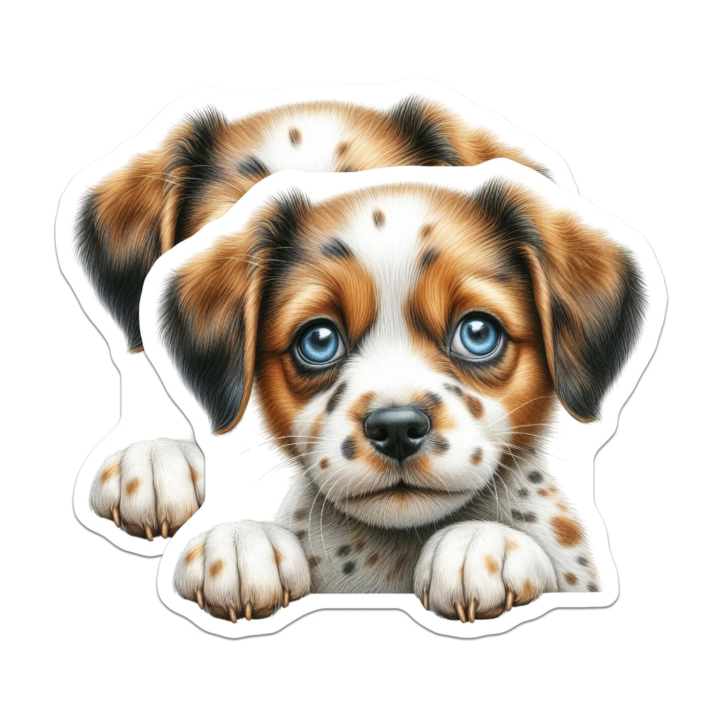 (2 Pack) Puppy Dog Magnets - Cute Animal Magnets - Refrigerator Decor Magnets - 5" On Longest Side - Premium Magnet - for Cars, Refrigerators, Toolboxes, Lockers - Made in USA - MAG14062