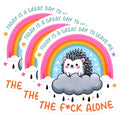 (3 Pack) Hedgehog Decals - Leave Me Alone Sticker - Rainbow Stars Laptop Decal - 3 Inches On Longest Side - Easy Peel & Apply - Made in USA - 3MCS6271