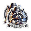 (2 Pack) Detective Raccoon Sleuthing Stickers - Cute Animal Detective Art - Adorable Raccoon Theme Stickers - 5" On Longest Side - Sticks to Smooth Flat Surfaces - Made in USA - BMCS4540