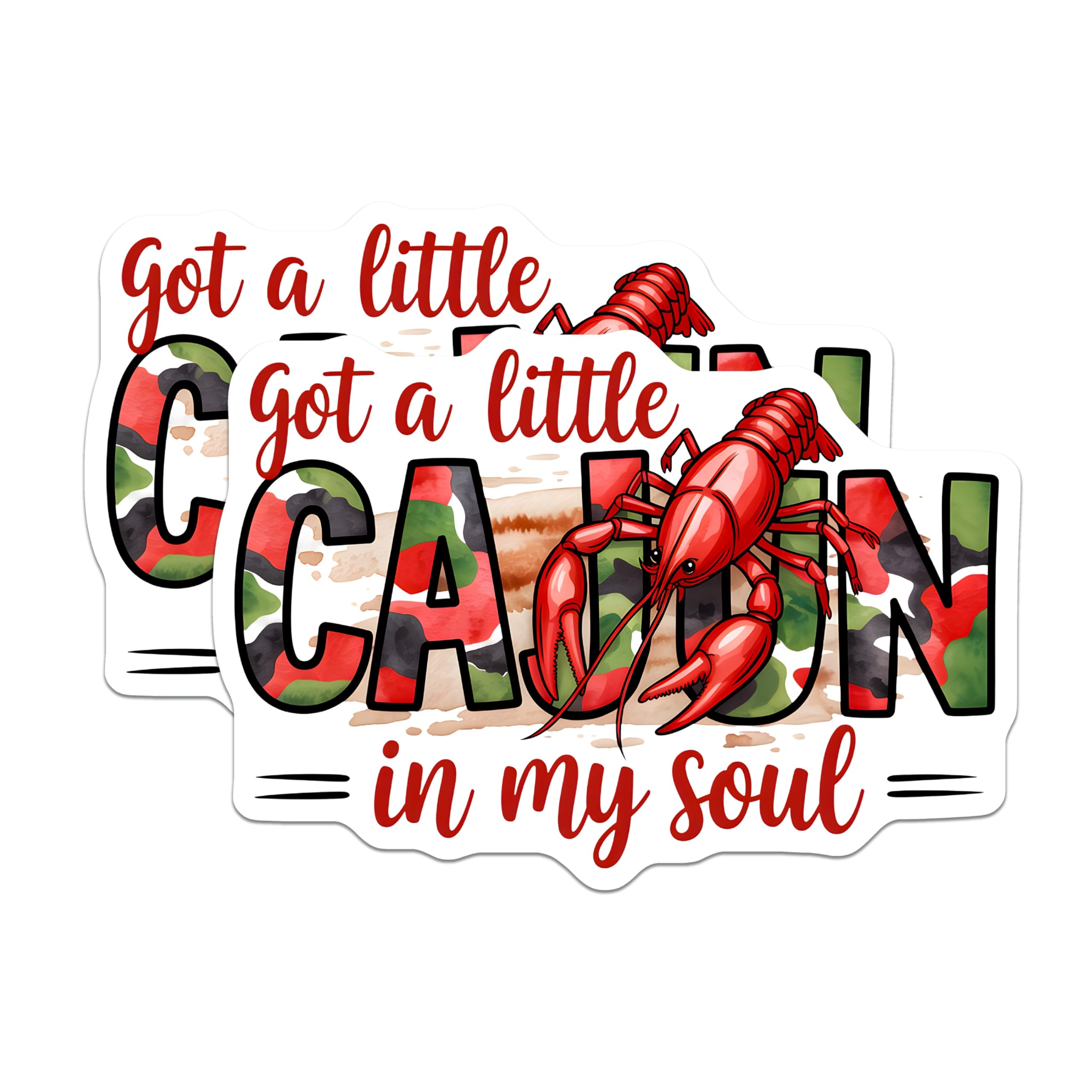 (2 Pack) Got A Little Cajun in My Soul Crawfish Magnets - Louisiana Pride Refrigerator Decor - Southern Foodie Kitchen Art - 5 Inches On Longest Side - Thick Durable Magnet - Made in USA - MAG24854