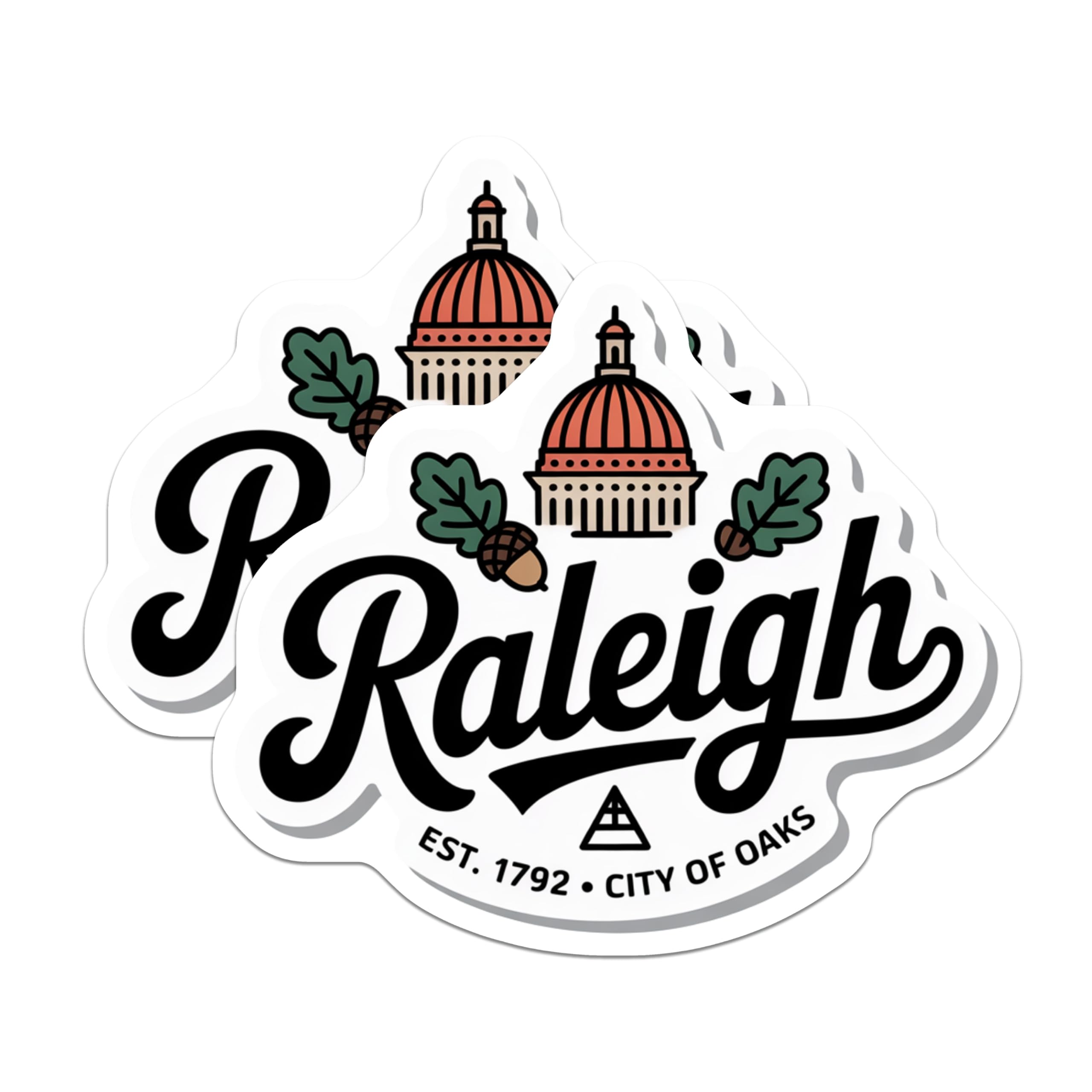 (2 Pack) Raleigh North Carolina Magnets - Capital City Souvenir - City of Oaks NC Decor - 5" On Longest Side - Premium Magnet - for Cars, Refrigerators, Toolboxes, Lockers - Made in USA - MAG17257