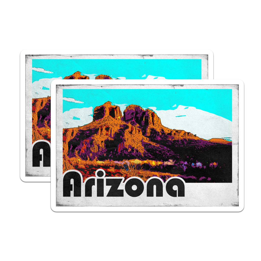 (2 Pack) Arizona Desert Magnets - Retro Travel Decor - USA Landmarks Magnet - 5" On Longest Side - Premium Magnet - for Cars, Refrigerators, Toolboxes, Lockers - Made in USA - MAG18508