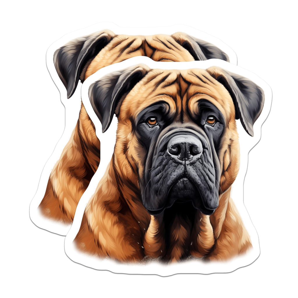 (2 Pack) Bullmastiff Magnets - Dog Breed Art - Pet Owner Decor - 5 Inches On Longest Side - Thick Durable Magnet - Made in USA - MAG29323