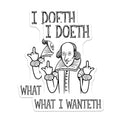 (2 Pack) Shakespeare Meme Stickers - Funny Middle Finger Stickers - Classical Literature Humor Stickers - 5" On Longest Side - Sticks to Smooth Flat Surfaces - Made in USA - BMCS5607