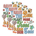 (3 Pack) Save The Bees Decals - Plant More Trees - Clean Our Seas - Laptop Decal - 3 Inches On Longest Side - Easy Peel & Apply - Made in USA - 3MCS1832