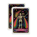 (2 Pack) Queer Magician Magnets - Rainbow Skeleton - LGBTQ+ Goth - Cosmic Skeleton Artwork - Vibrant Skeleton - 5" On Longest Side - for Cars, Fridges, Toolboxes - Made in USA - MAG4258